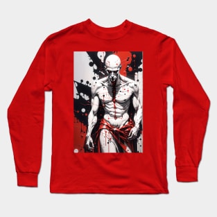 Crimson Canvas: Macabre Masterpiece Long Sleeve T-Shirt